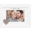 I Love Us White Picture Frame With Silver Heart Holds 4"x6" Photo