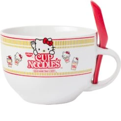 24 Oz. Hello Kitty Cup Noodles Ramen Soup Mug Red Spoon -Refined Spaces KTY51636B 2