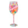 Lolita Glad You're My Mom Handpainted Wine Glass 15 Oz.