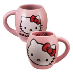 Hello Kitty With Red Bow Pink 18 Oz. Oval Ceramic Mug