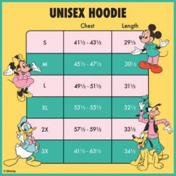 LOUNGEFLY Disney100 Mickey & Friends Classic Color Block Unisex Hoodie -Refined Spaces SIZECHART WDLFHD0041