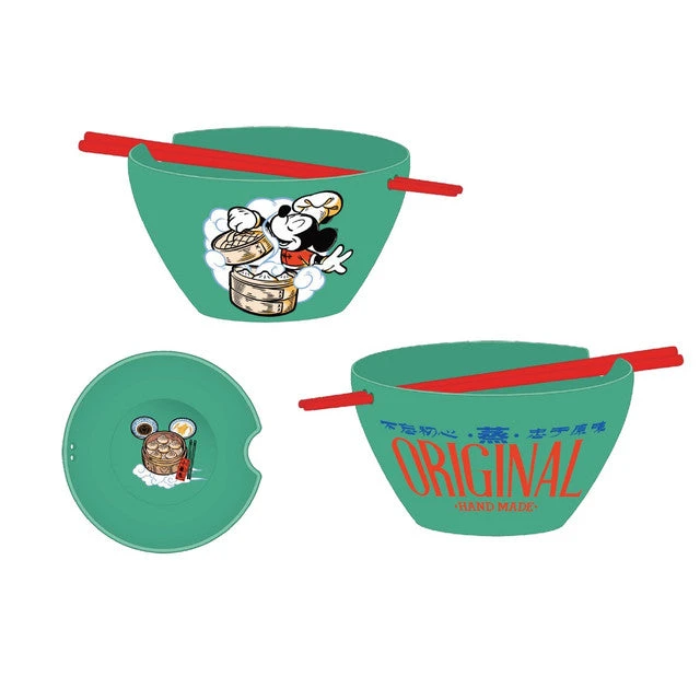 Disney Mickey Asian Chef Green Ceramic Ramen Bowl With Chopsticks 1 Disney Mickey Asian Chef Green Ceramic Ramen Bowl With Chopsticks