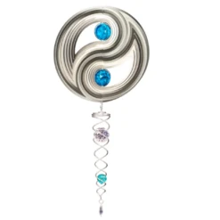 Crystal Ying Yang Mini 6.5" Wind Spinner And 7.5" Crystal Twister Set
