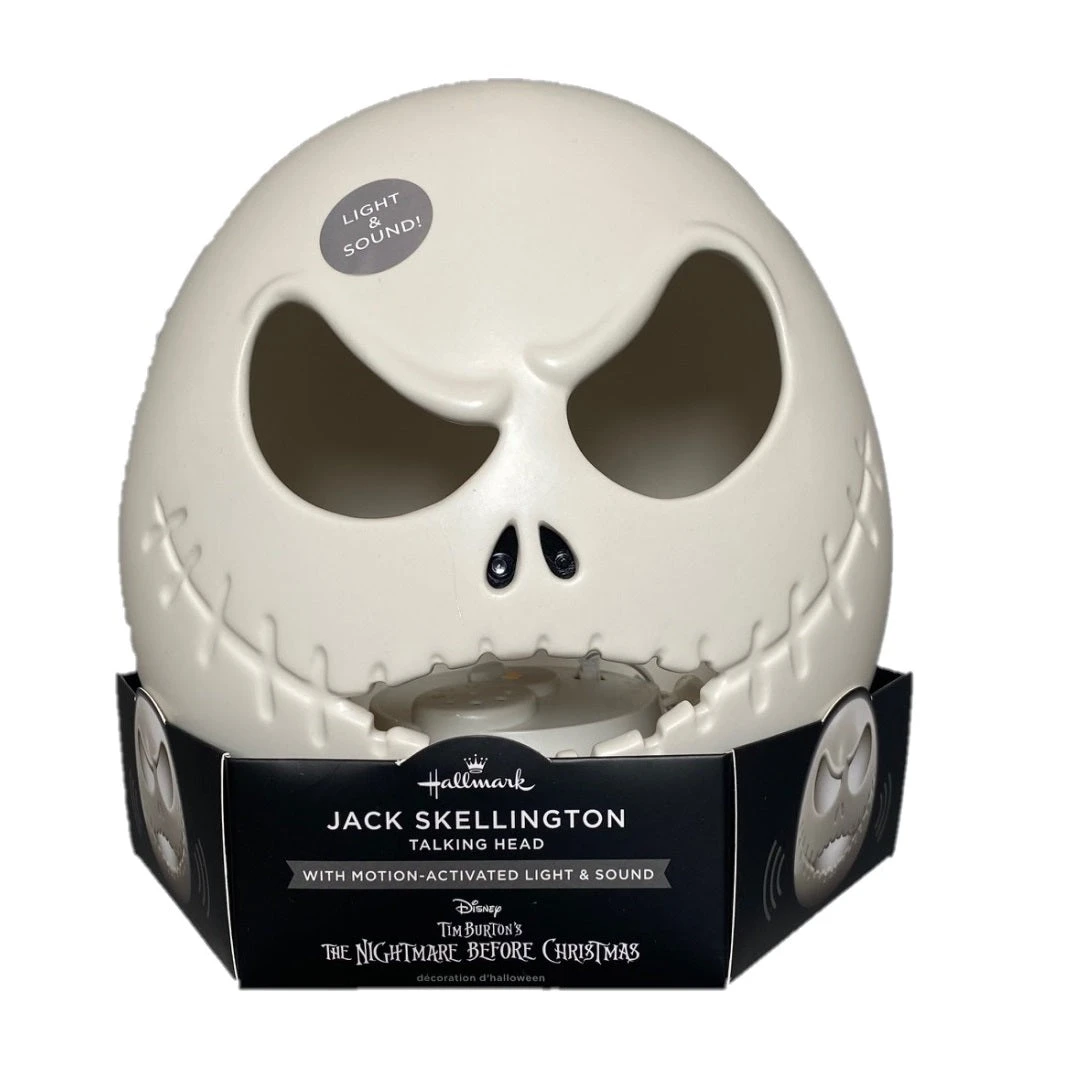 Hallmark Jack Skellington Motion Activated Talking Head Light And Sound By Disney Tim Burton's The Nightmare Before Christmas 1 Hallmark Jack Skellington Motion Activated Talking Head Light And Sound By Disney Tim Burton's The Nightmare Before Christmas