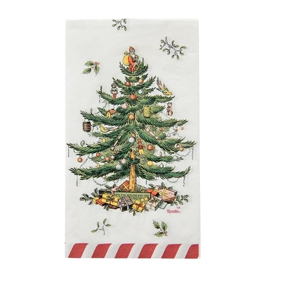 Spode Candy Cane Christmas Tree Guest Towel / Dinner Napkin Pack Of 16 1 Spode Candy Cane Christmas Tree Guest Towel / Dinner Napkin Pack Of 16