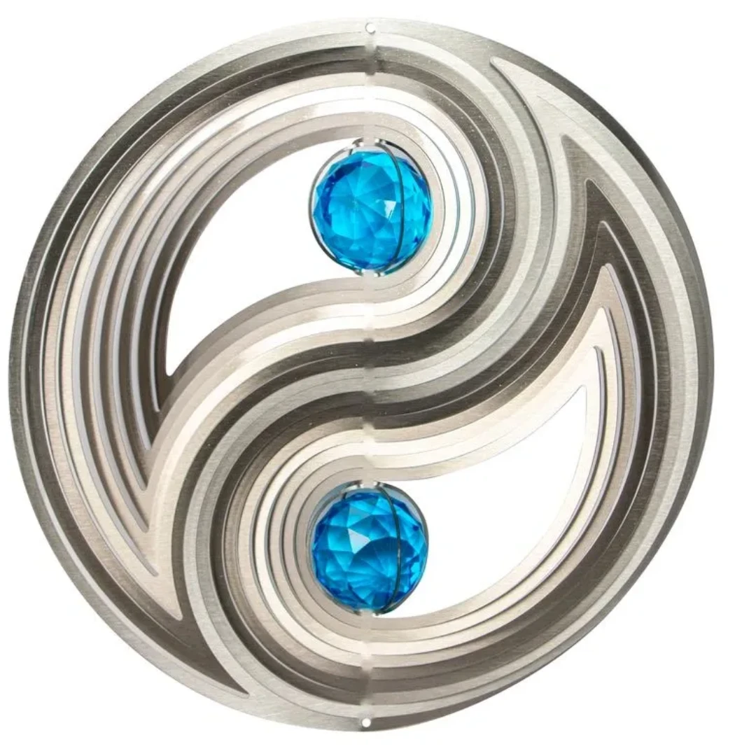 12" Crystal Ying Yang Wind Spinner 1 12" Crystal Ying Yang Wind Spinner